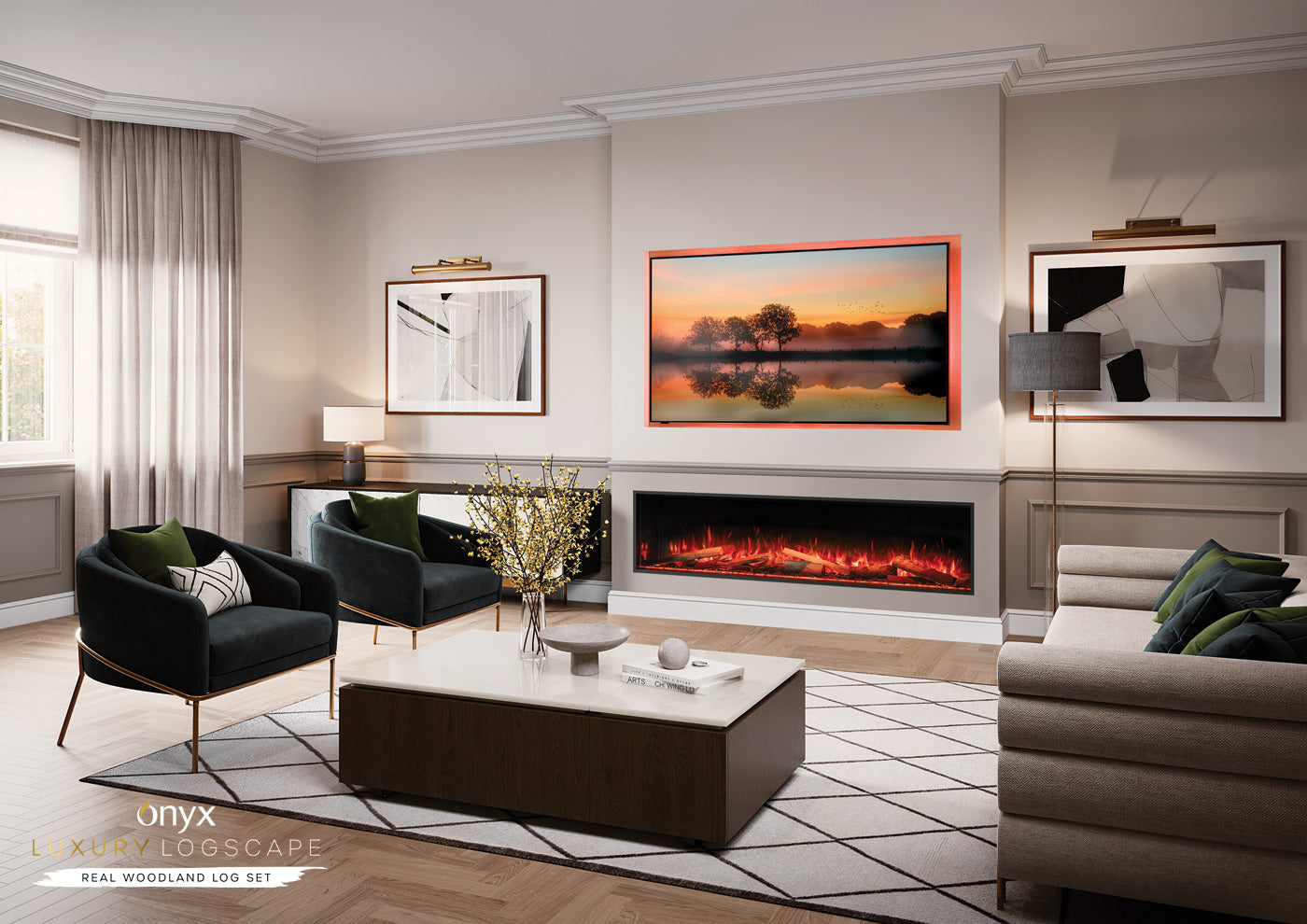 Onyx Avanti 190RW One Sided - Electric Fires