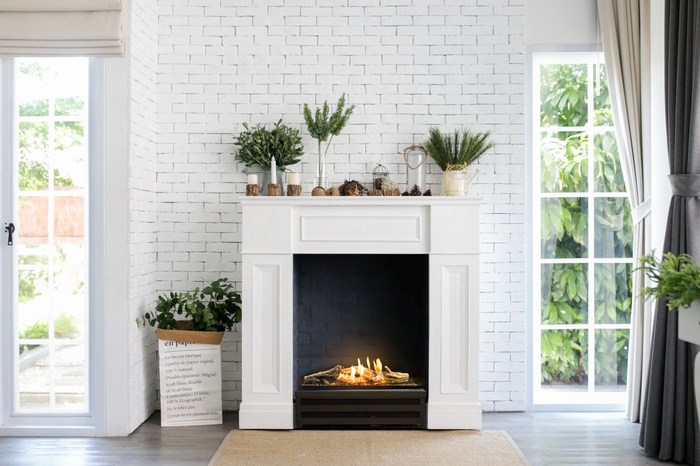 Planika Bioethanol Fire Basket with logs