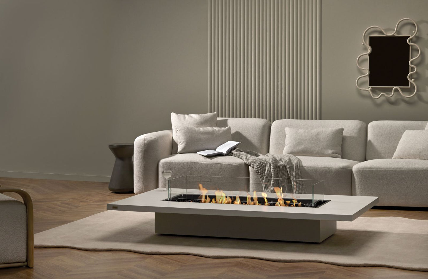 EcoSmart Fire Daiquiri 70 Gas Fire Pit Table Bone