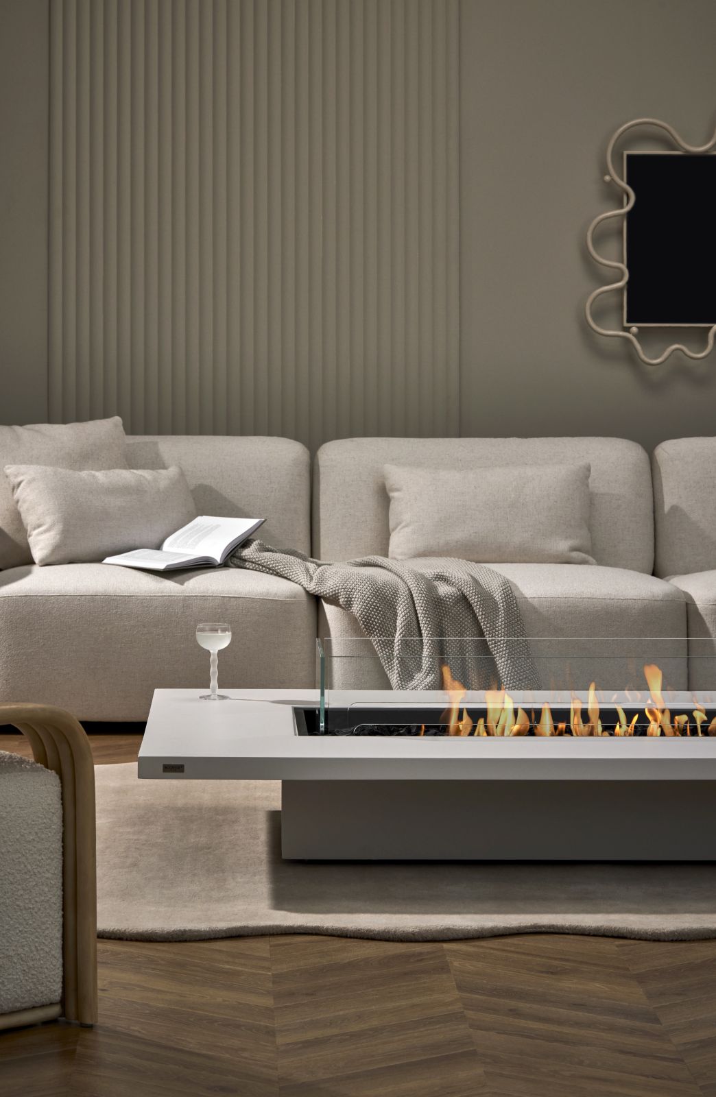 EcoSmart Fire Daiquiri 70 Gas Fire Pit Table Natural