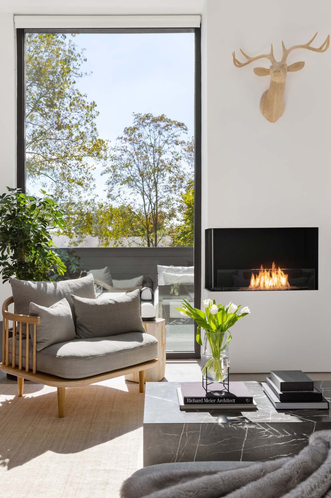 EcoSmart Flex Bioethanol Fireplace 32LC Left Corner Black