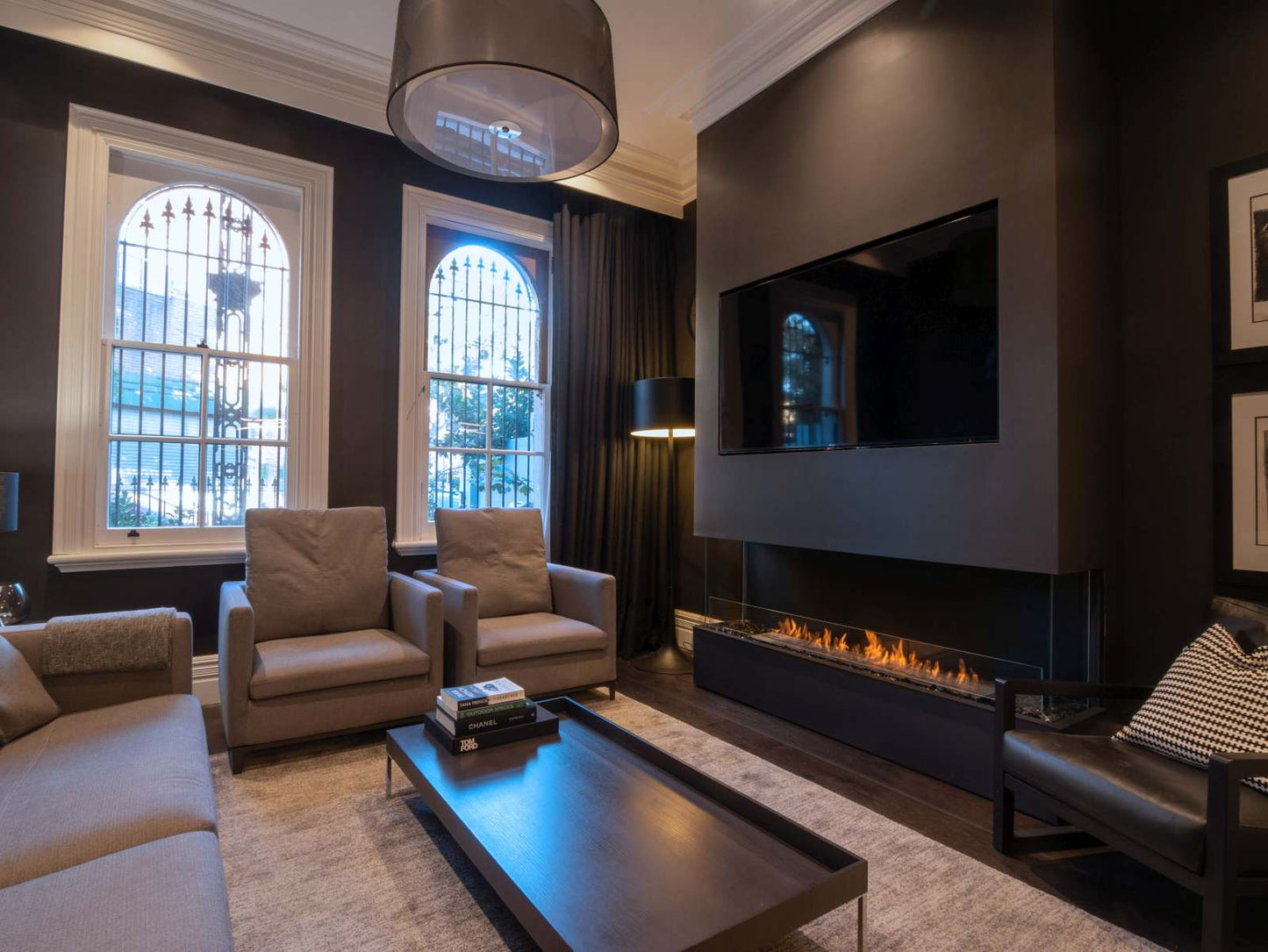 EcoSmart Flex Bioethanol Fireplace 68BY Bay Black