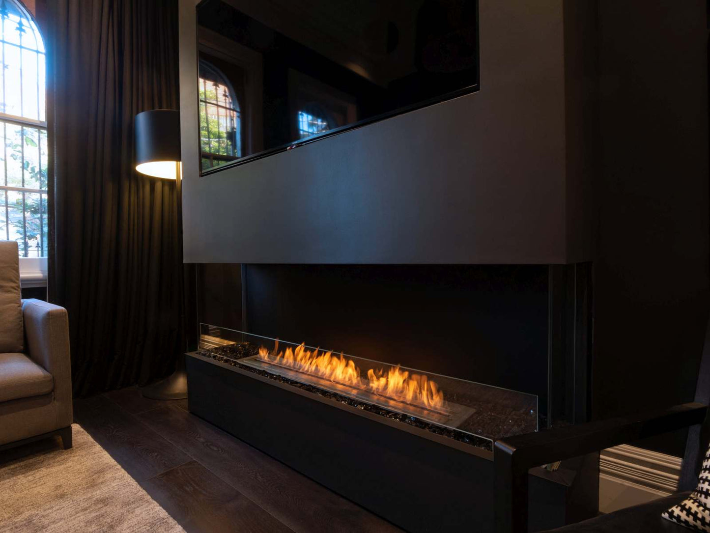 EcoSmart Flex Bioethanol Fireplace 68BY Bay Black