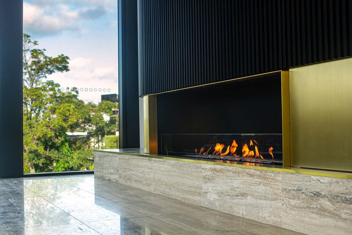 EcoSmart Flex Bioethanol Fireplace 68SS Single Sided Black