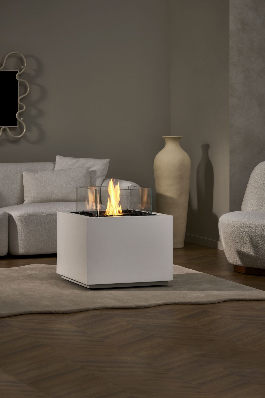 EcoSmart Fire Sidecar 24 Gas Fire Pit Table Bone