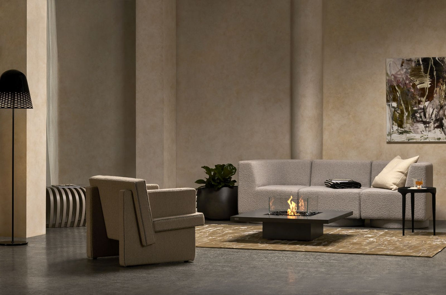 EcoSmart Fire Vertigo 40 Gas Fire Pit Table Bone