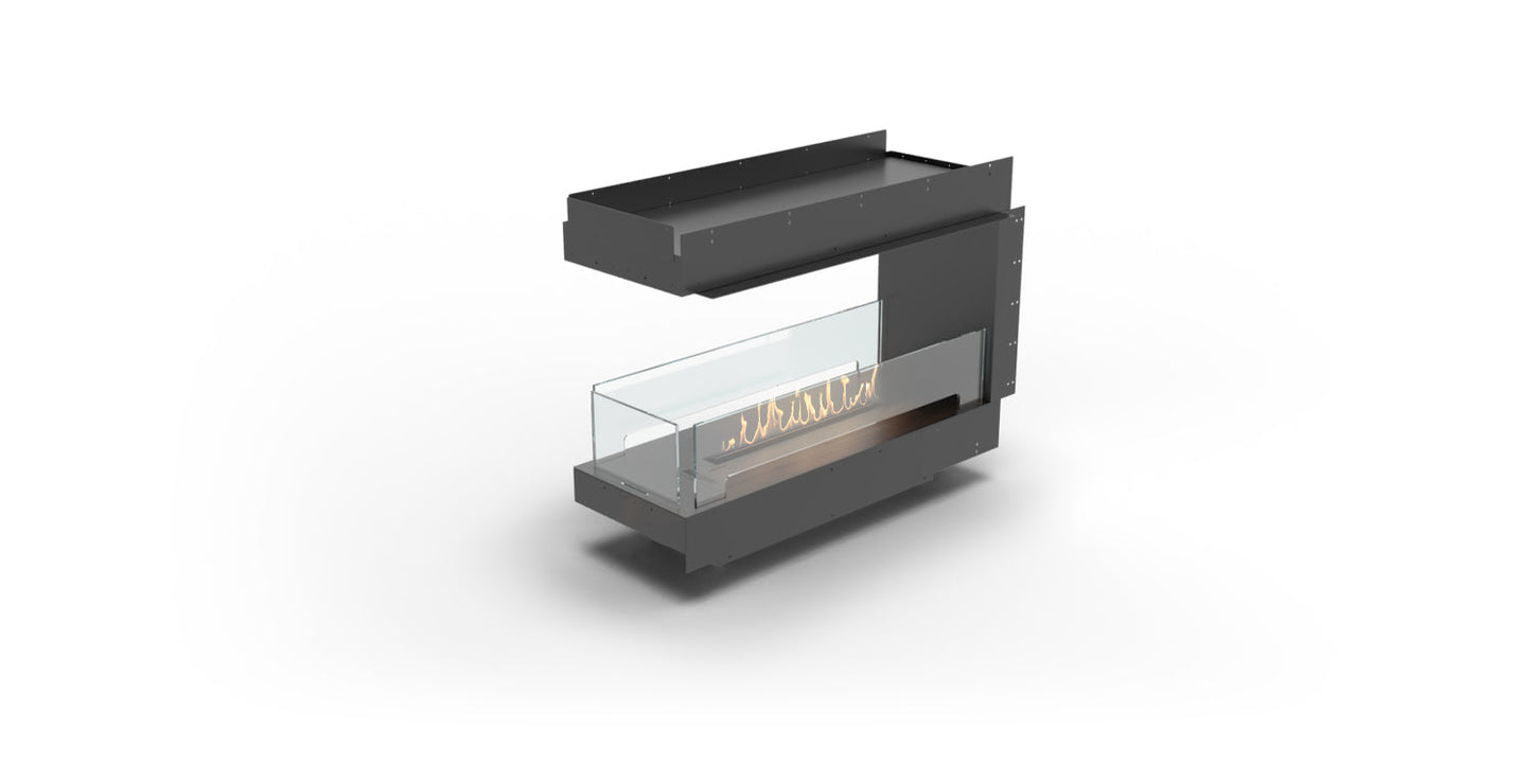 Planika Forma Bioethanol Fireplace - Forma 1000 Room Divider with FLA 4 plus 790