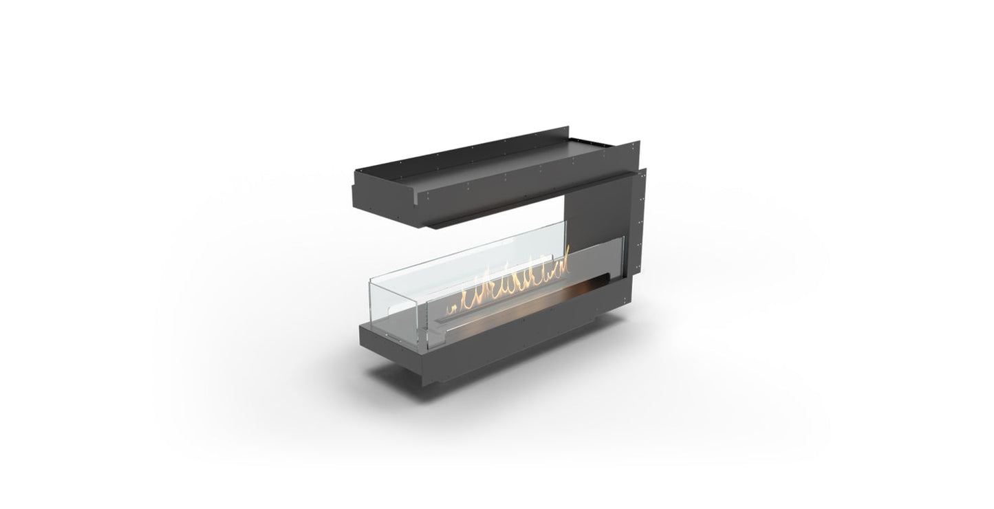 Planika Forma Bioethanol Fireplace - Forma 1200 Room Divider with FLA 4 plus 990