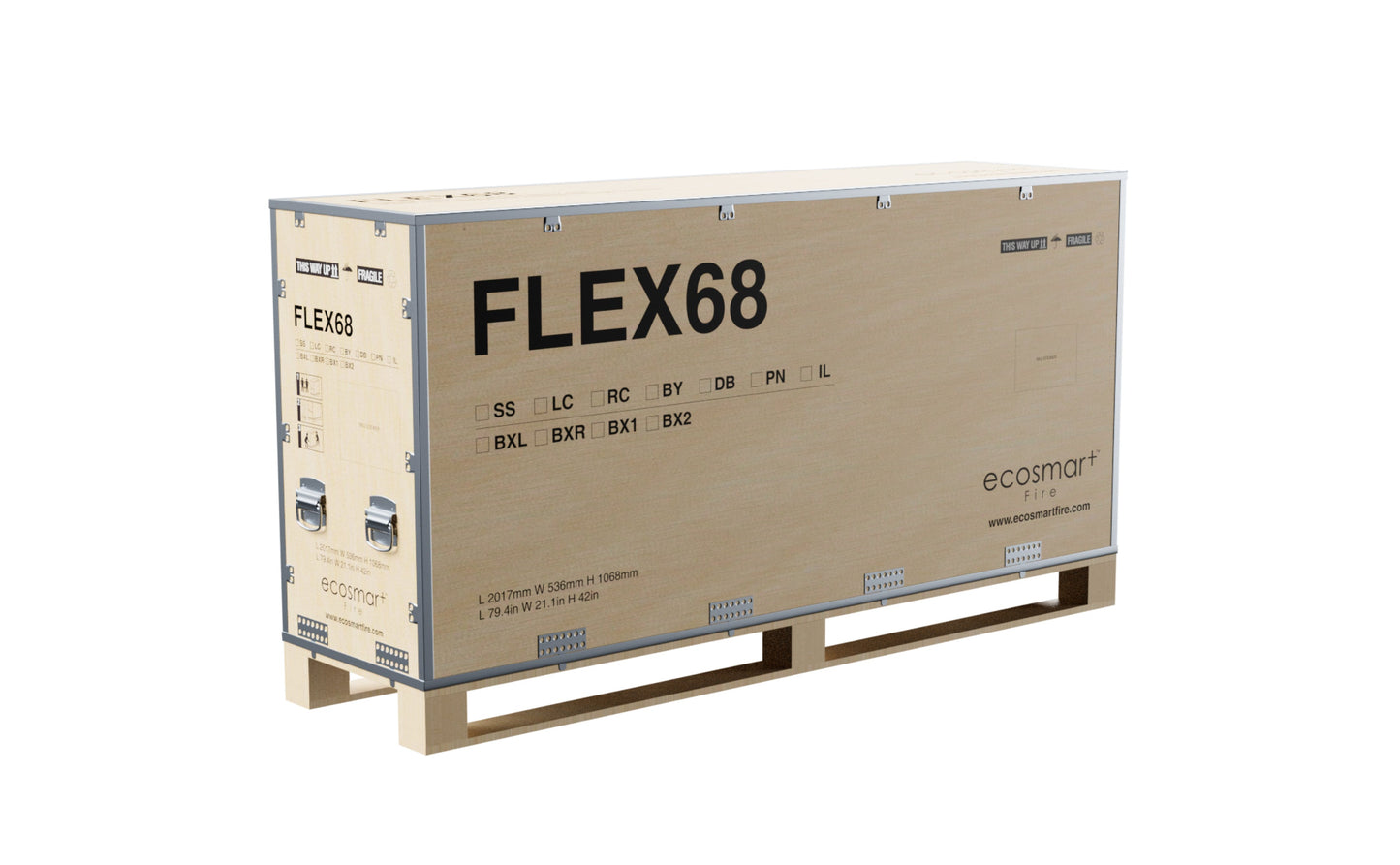 EcoSmart Flex Bioethanol Fireplace 68SS BXL Single Sided Black