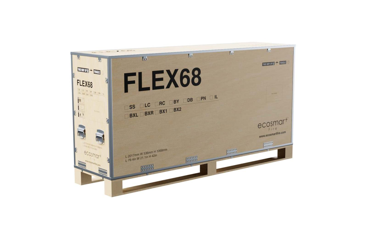 EcoSmart Flex Bioethanol Fireplace 68DB Double Sided Black