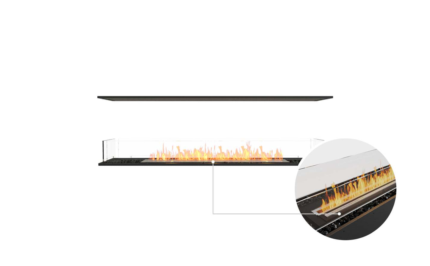 EcoSmart Flex Bioethanol Fireplace 68IL Island Black