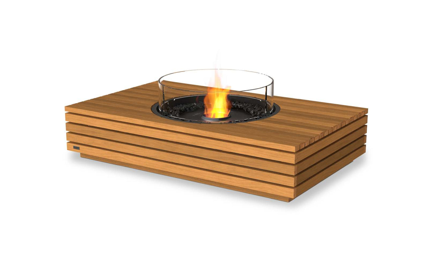 EcoSmart Fire Martini 50 Bioethanol Fire Pit Table Teak