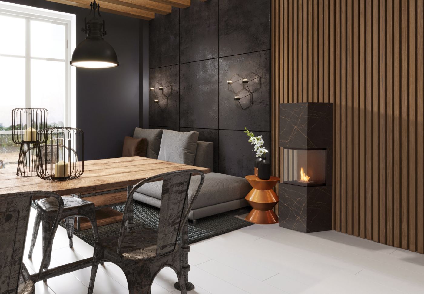 Planika Freestanding Bioethanol Fireplace - Planika Rock Laurent