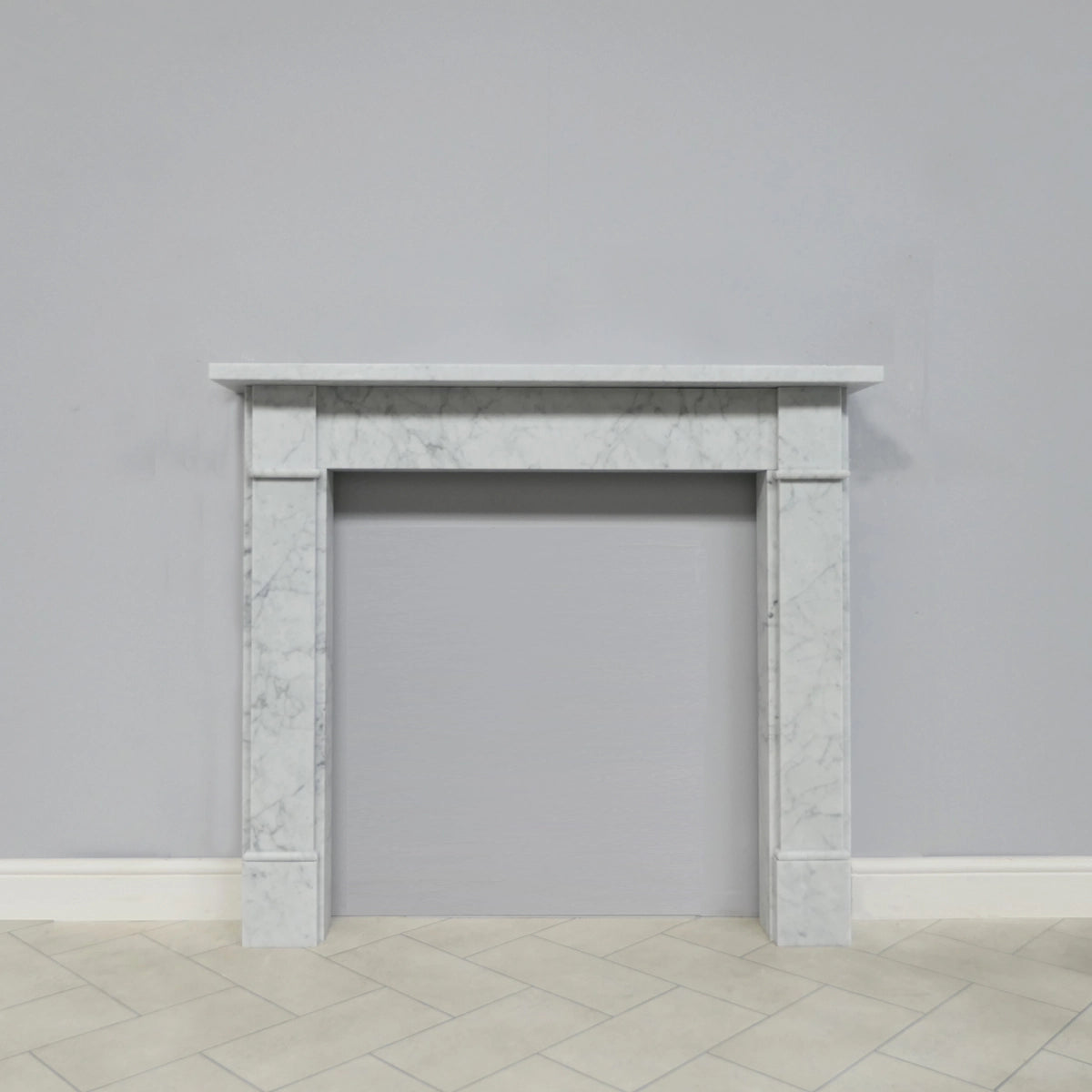 Marble Fireplace Surround - Victorian Classic 48" Carrara, 25mm rebate - Honed
