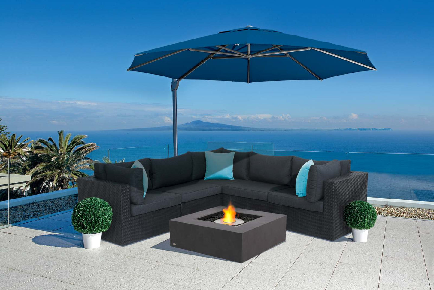 EcoSmart Fire Base 40 Bioethanol Fire Pit Table Graphite