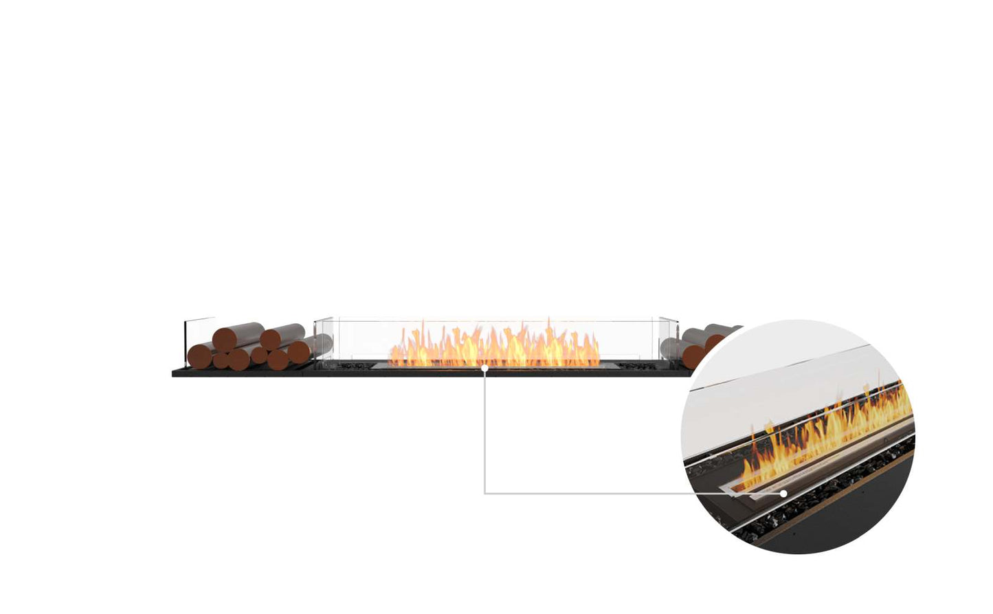 EcoSmart Flex Bioethanol Fireplace 86BN BX2 Bench Black