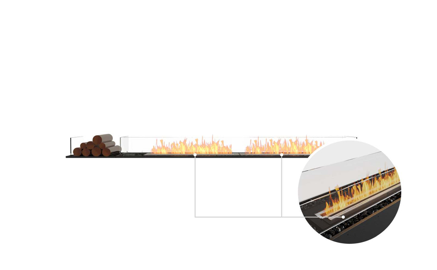 EcoSmart Flex Bioethanol Fireplace 104BN BX1 Bench Black