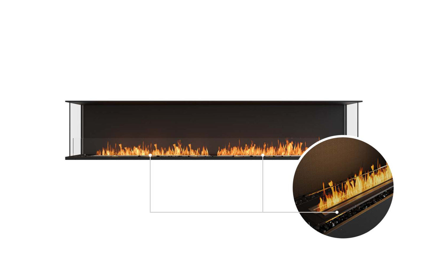 EcoSmart Flex Bioethanol Fireplace 104BY Bay Black