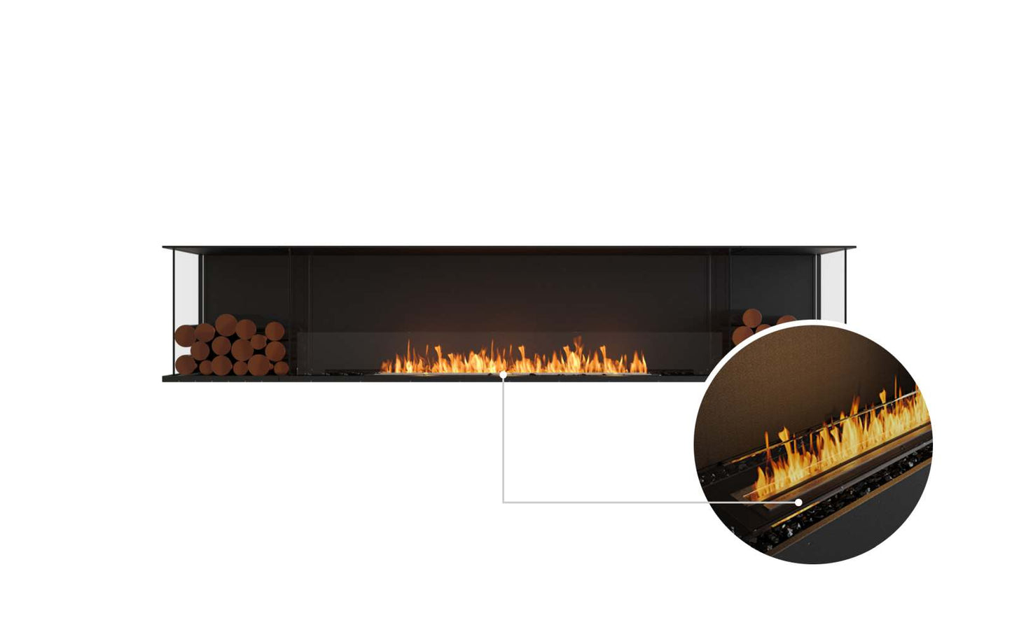 EcoSmart Flex Bioethanol Fireplace 104BY BX2 Bay Black