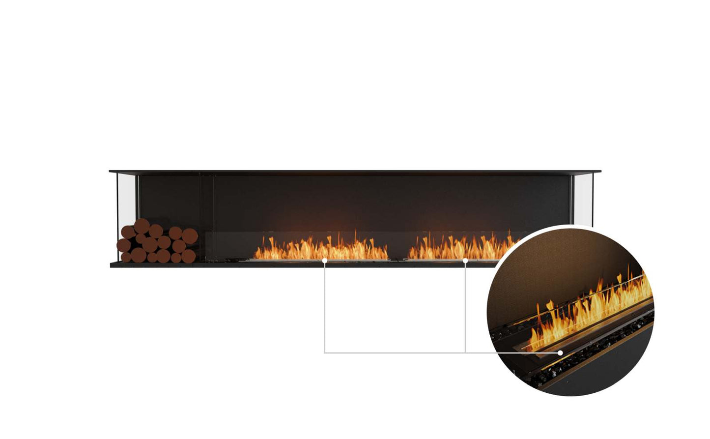 EcoSmart Flex Bioethanol Fireplace 104BY BXL Bay Black