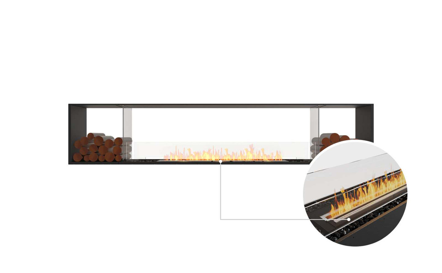 EcoSmart Flex Bioethanol Fireplace 104DB BX2 Double Sided Black