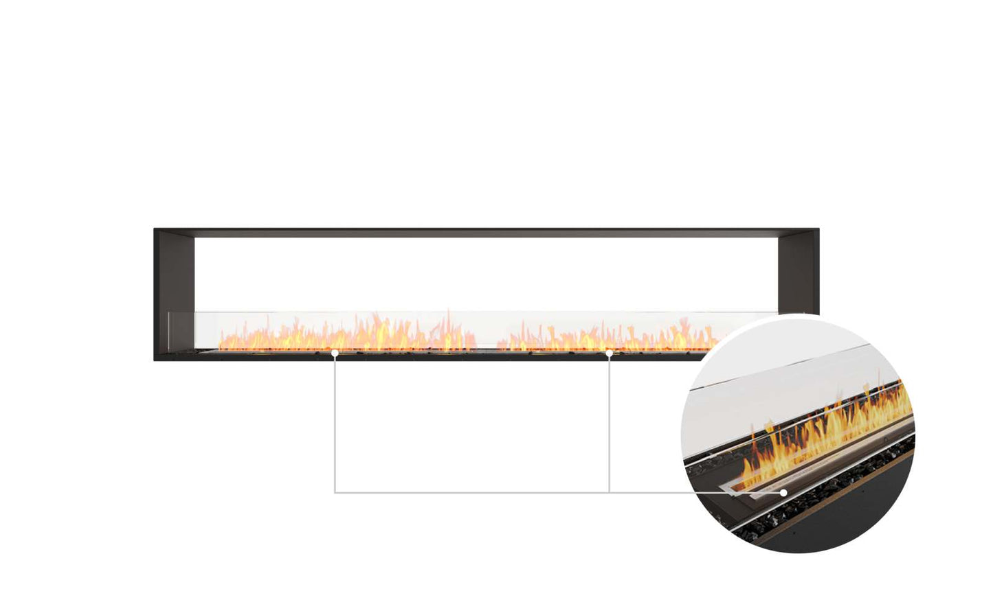 EcoSmart Flex Bioethanol Fireplace 104DB Double Sided Black