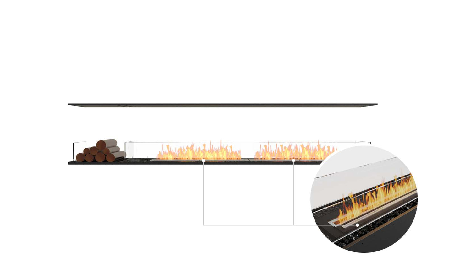 EcoSmart Flex Bioethanol Fireplace 104IL BX1 Island Black