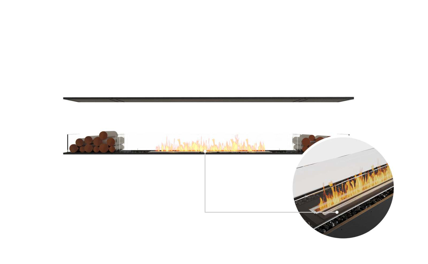 EcoSmart Flex Bioethanol Fireplace 104IL BX2 Island Black