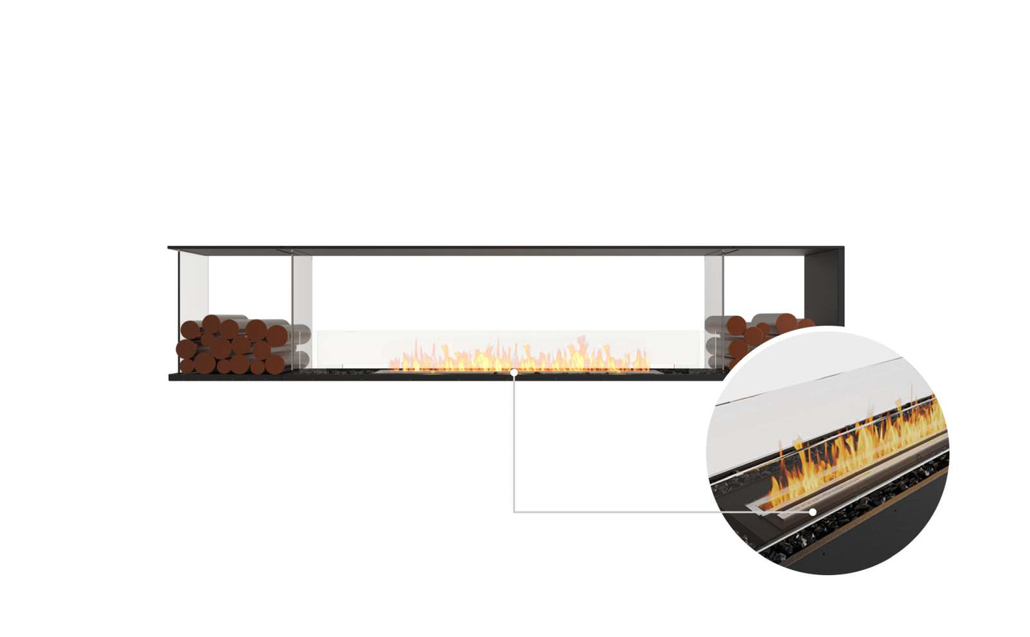 EcoSmart Flex Bioethanol Fireplace 104PN BX2 Peninsula Black