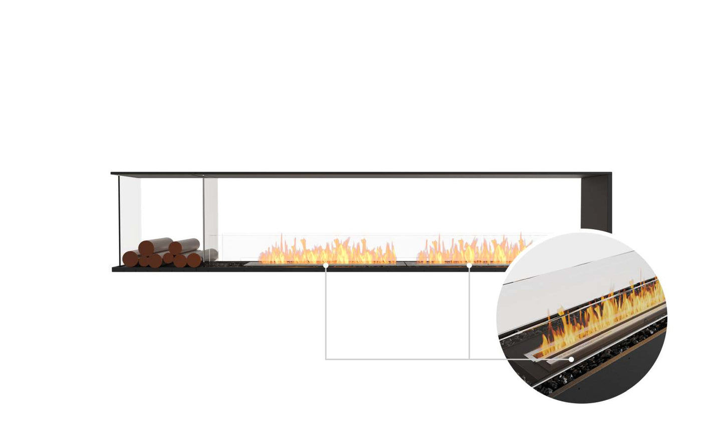 EcoSmart Flex Bioethanol Fireplace 104PN BXL Peninsula Black