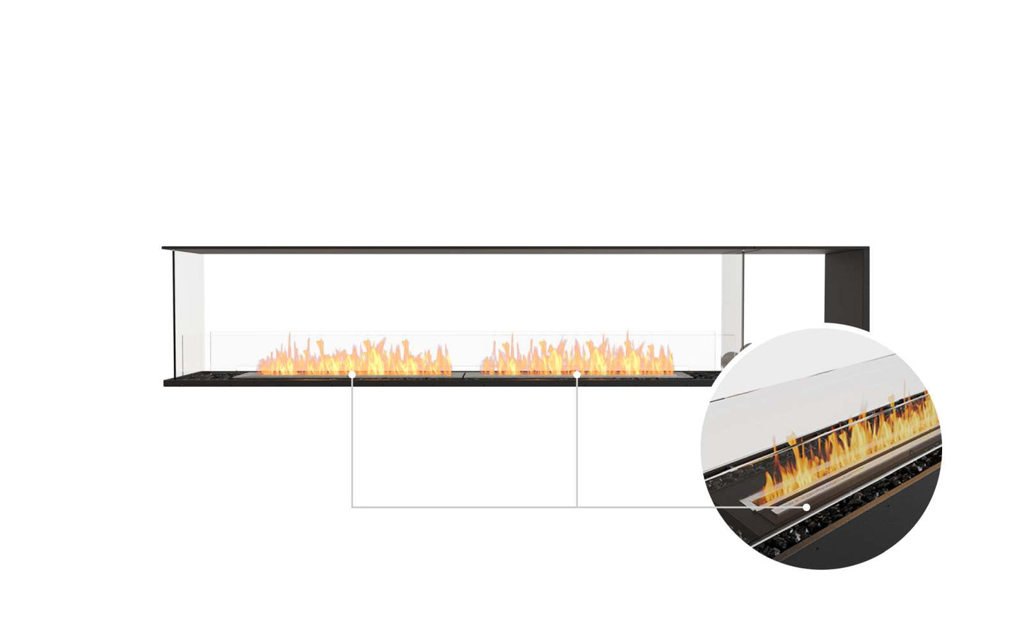 EcoSmart Flex Bioethanol Fireplace 104PN BXR Peninsula Black