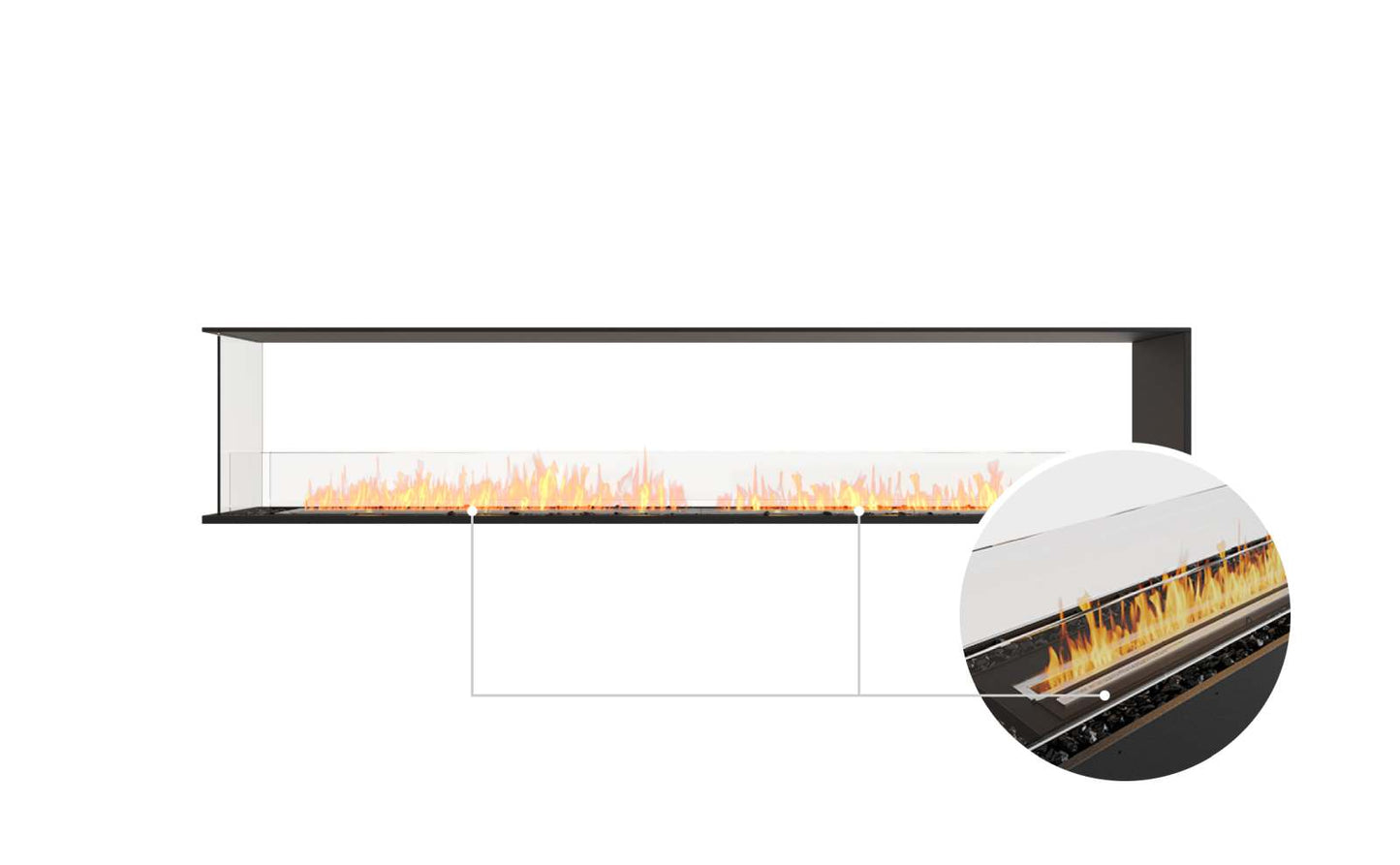EcoSmart Flex Bioethanol Fireplace 104PN Peninsula Black
