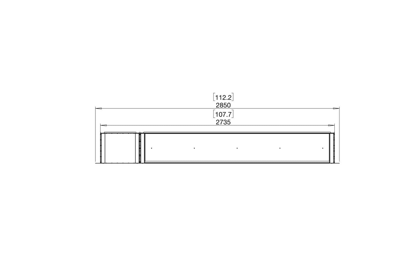EcoSmart Flex Bioethanol Fireplace 104SS BXL Single Sided Black