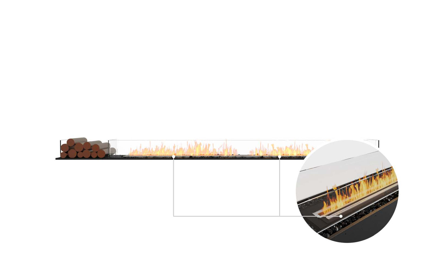EcoSmart Flex Bioethanol Fireplace 122BN BX1 Bench Black