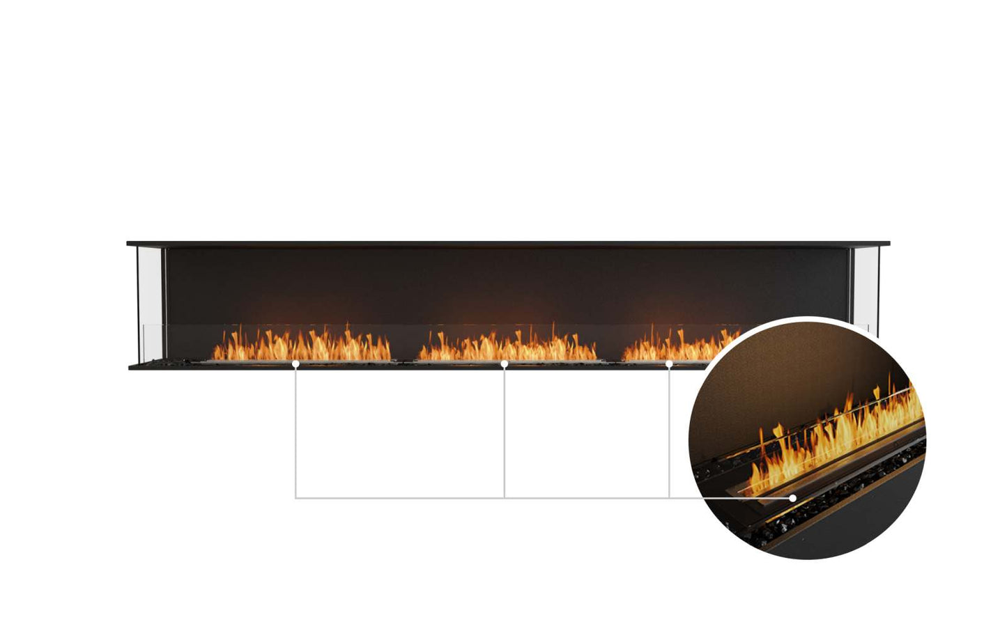 EcoSmart Flex Bioethanol Fireplace 122BY Bay Black