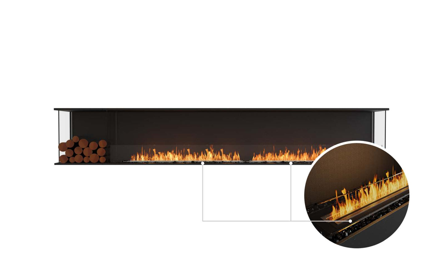 EcoSmart Flex Bioethanol Fireplace 122BY BXL Bay Black
