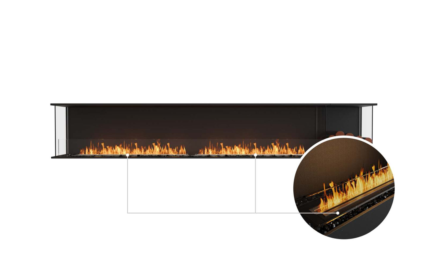 EcoSmart Flex Bioethanol Fireplace 122BY BXR Bay Black