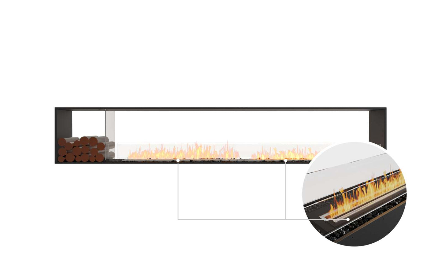 EcoSmart Flex Bioethanol Fireplace 122DB BX1 Double Sided Black