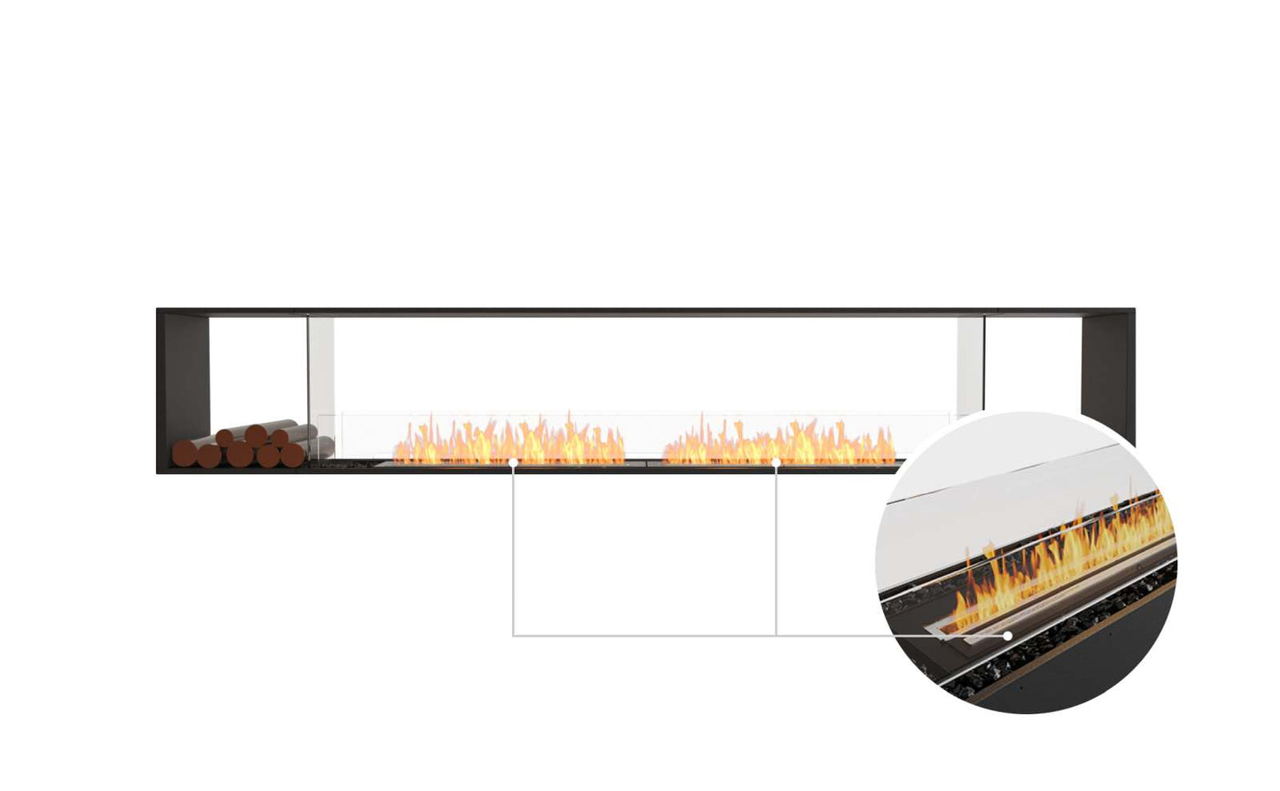 EcoSmart Flex Bioethanol Fireplace 122DB BX2 Double Sided Black