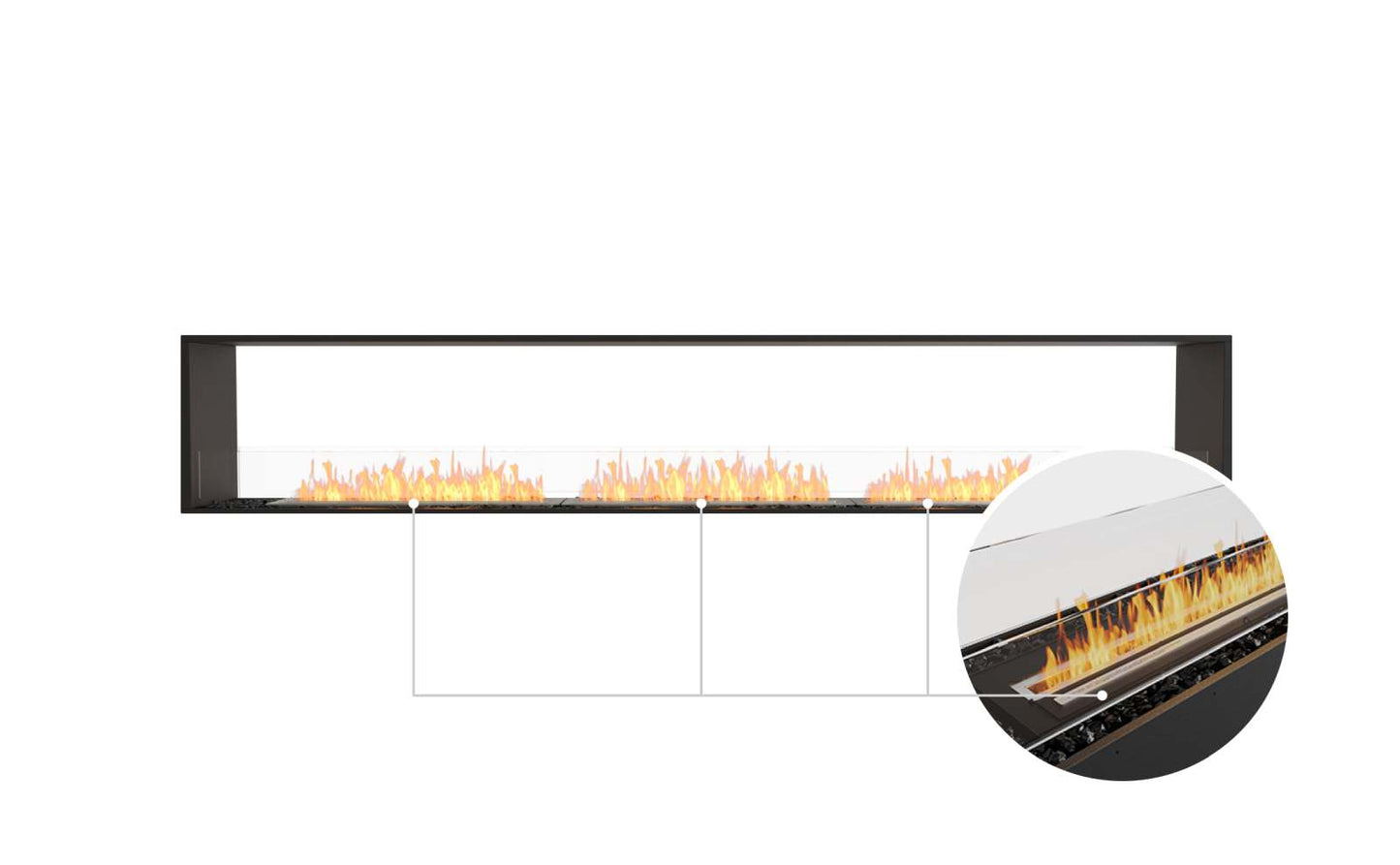 EcoSmart Flex Bioethanol Fireplace 122DB Double Sided Black