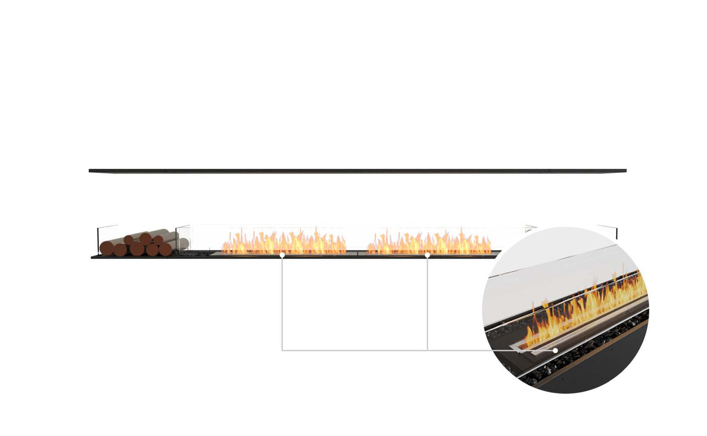 EcoSmart Flex Bioethanol Fireplace 122IL BX2 Island Black