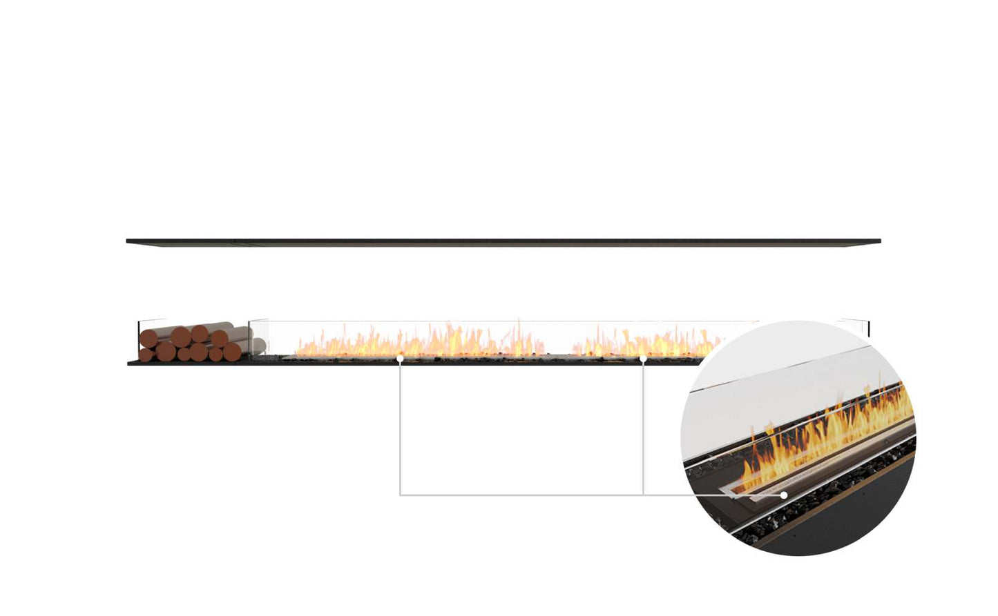 EcoSmart Flex Bioethanol Fireplace 122IL BX1 Island Black