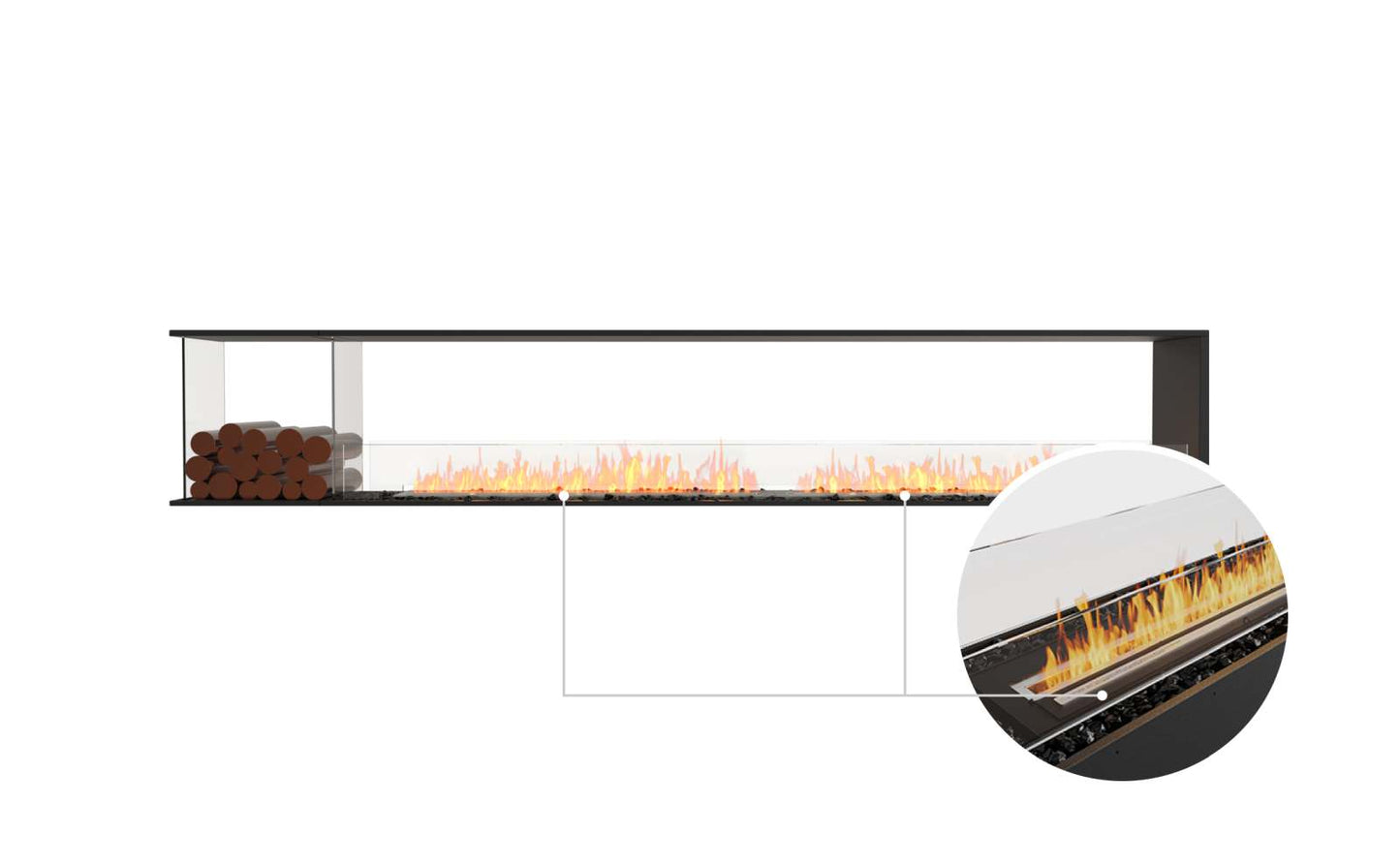 EcoSmart Flex Bioethanol Fireplace 122PN BXL Peninsula Black
