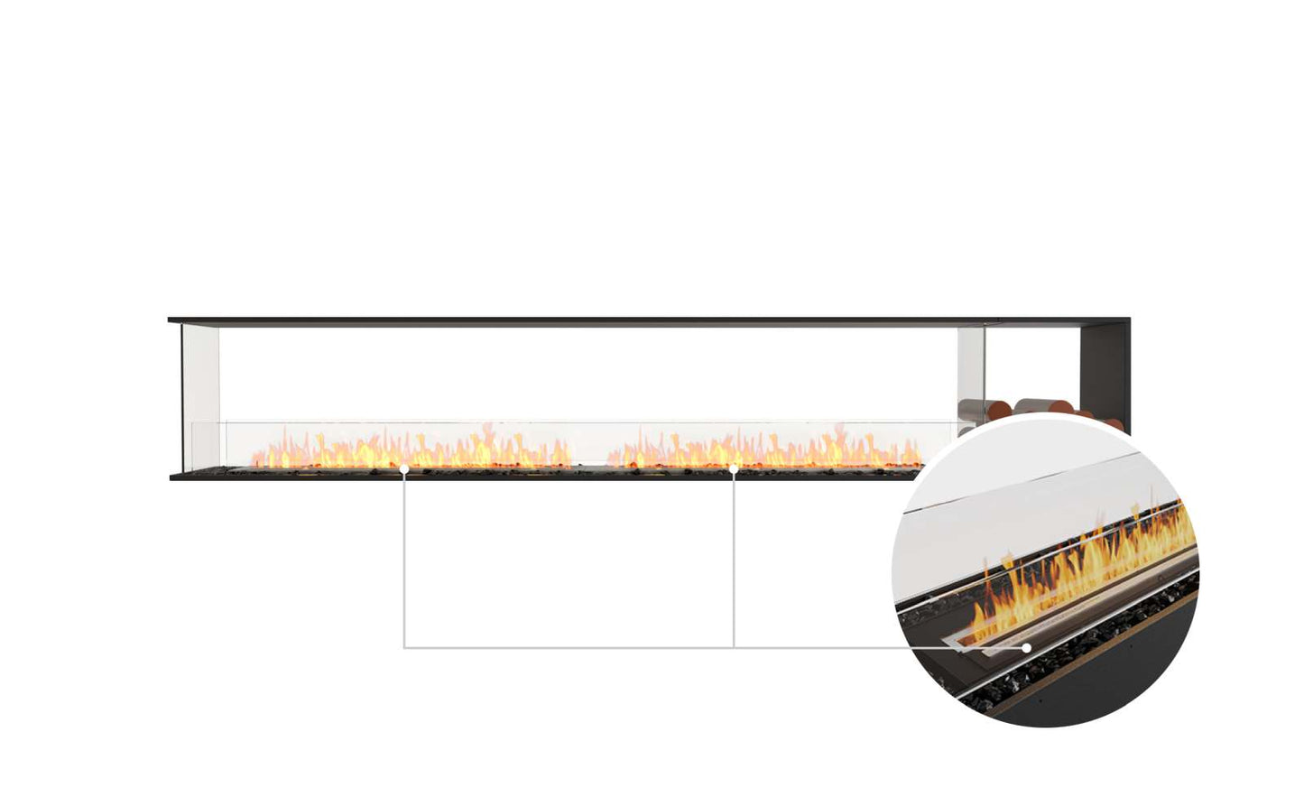 EcoSmart Flex Bioethanol Fireplace 122PN BXR Peninsula Black