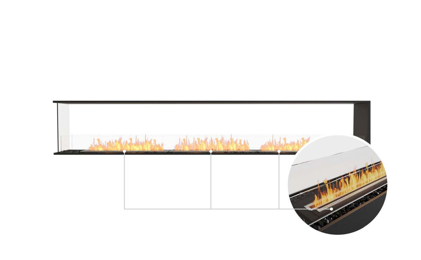 EcoSmart Flex Bioethanol Fireplace 122PN Peninsula Black