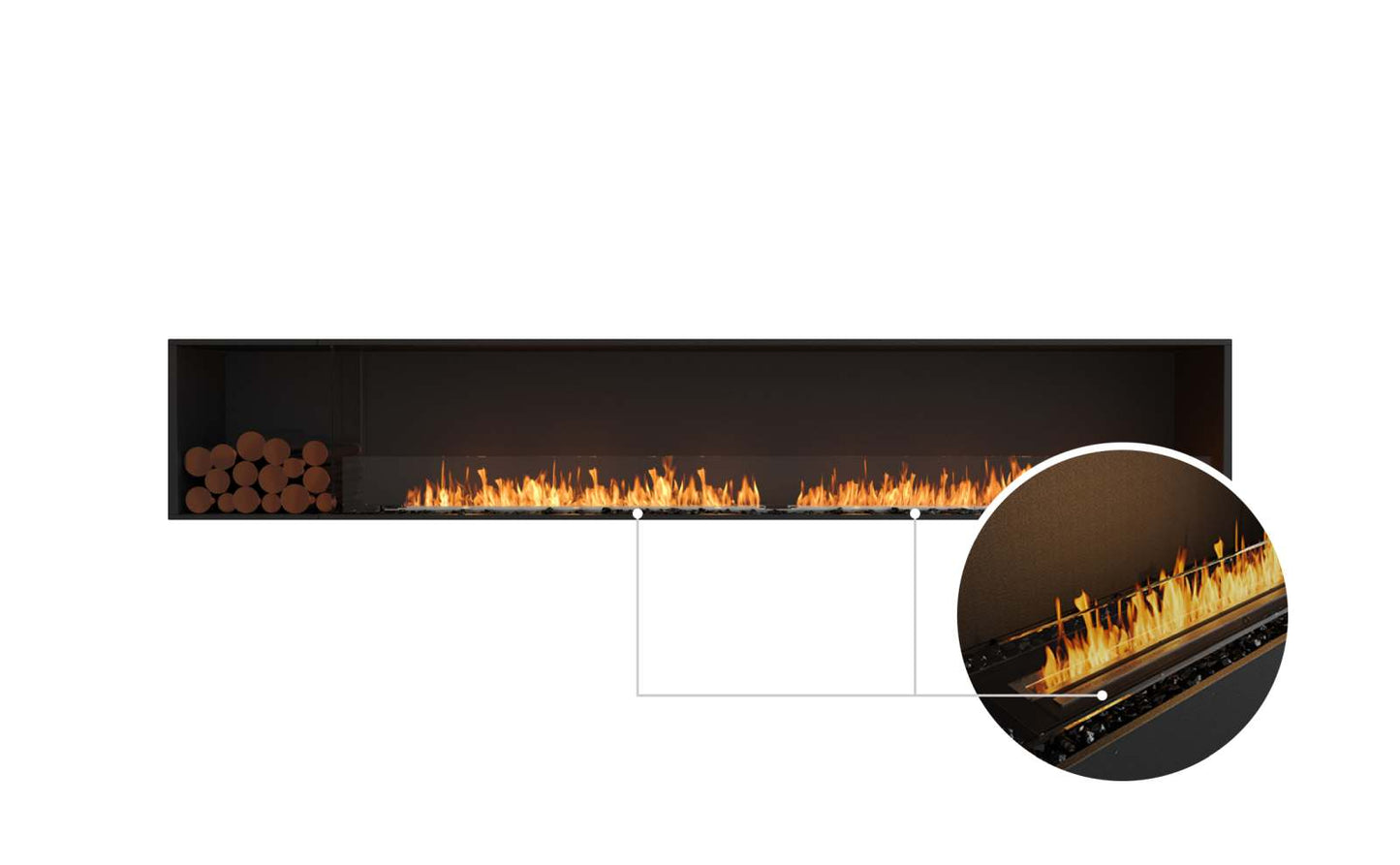 EcoSmart Flex Bioethanol Fireplace 122SS BXL Single Sided Black