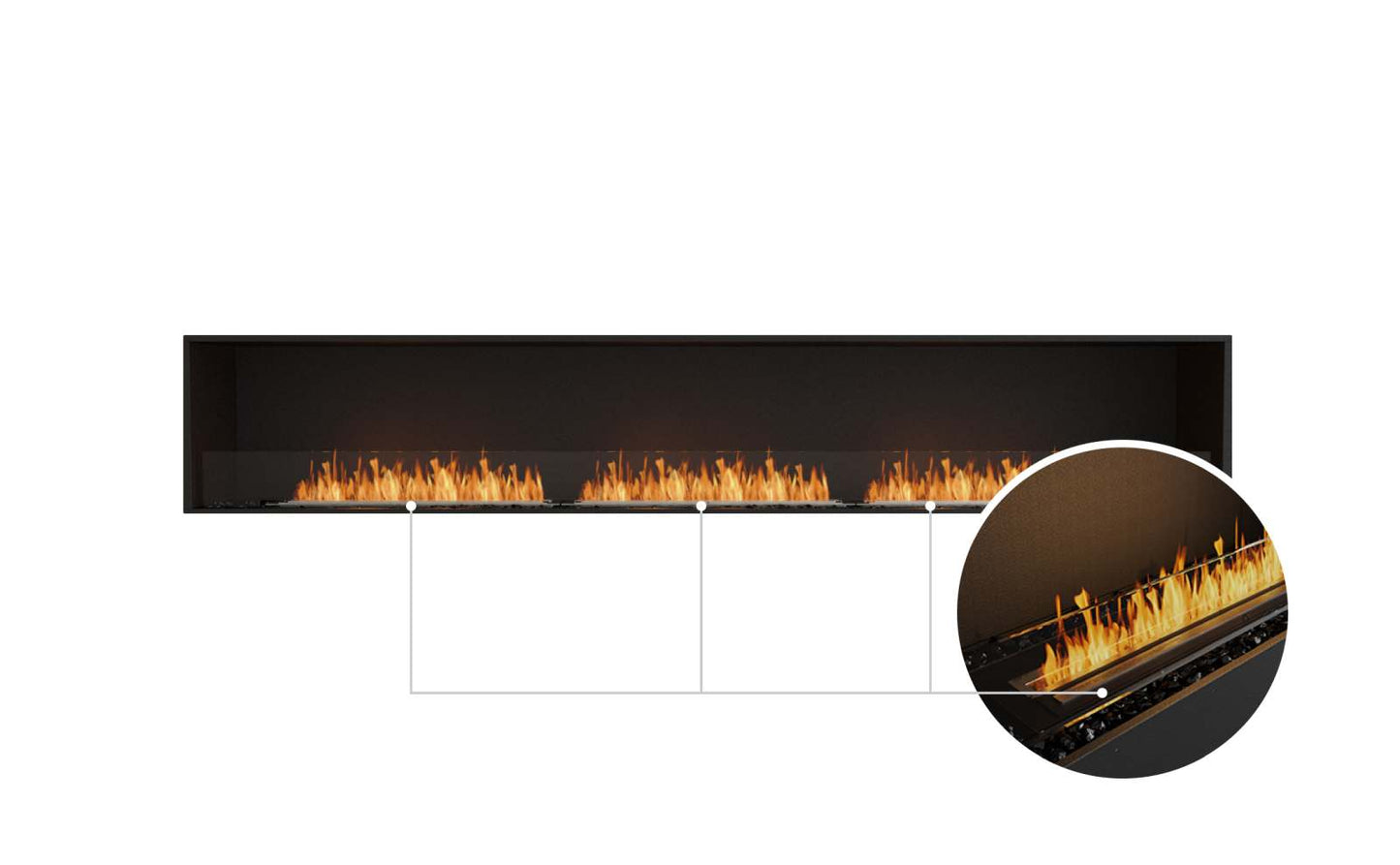 EcoSmart Flex Bioethanol Fireplace 122SS Single Sided Black