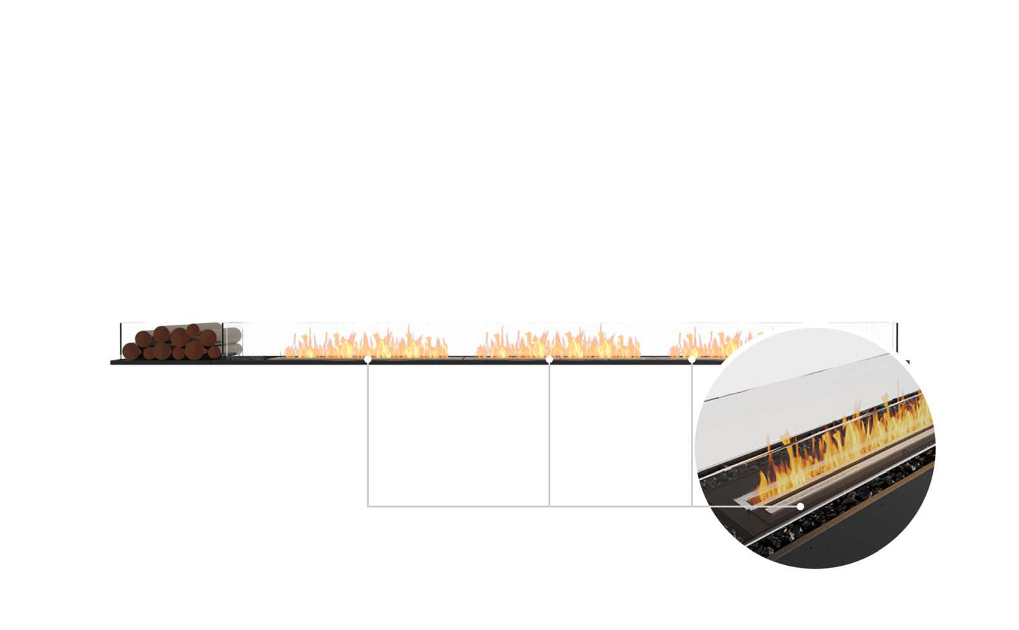 EcoSmart Flex Bioethanol Fireplace 140BN BX1 Bench Black