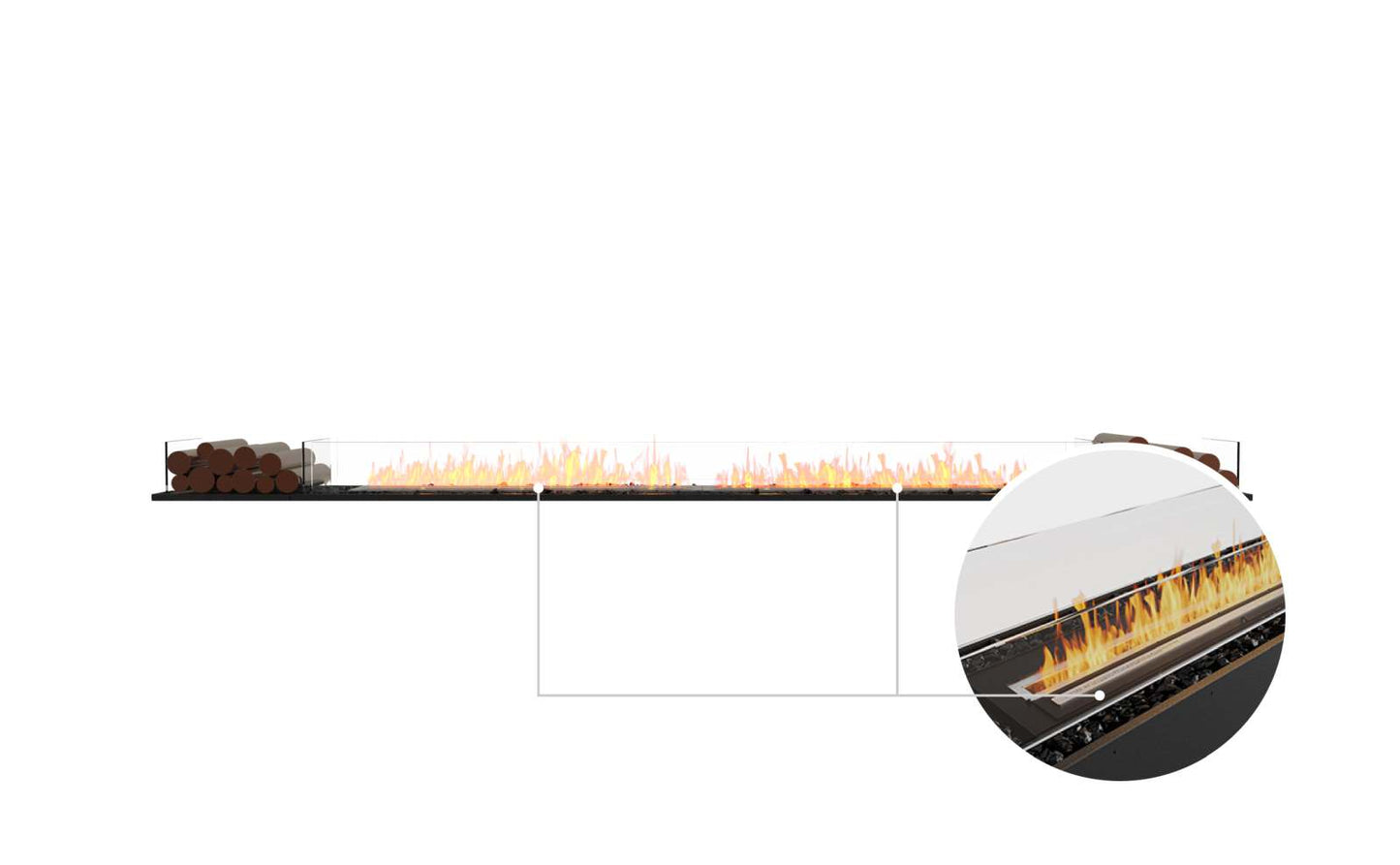 EcoSmart Flex Bioethanol Fireplace 140BN BX2 Bench Black