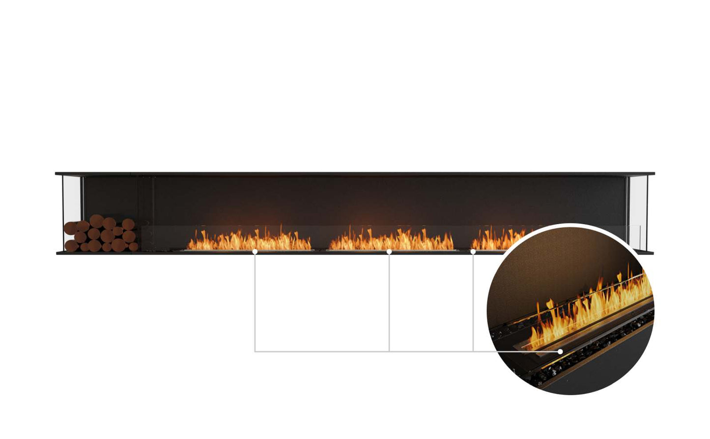 EcoSmart Flex Bioethanol Fireplace 140BY BXL Bay Black